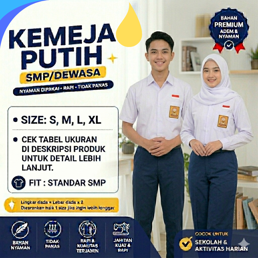 SERAGAM OSIS SMP LENGAN PANJANG PENDEK