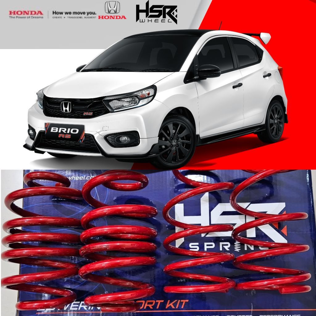 Lowering Kit Red Hsr Per Standar Ceper Empuk Harian Untuk Honda Brio