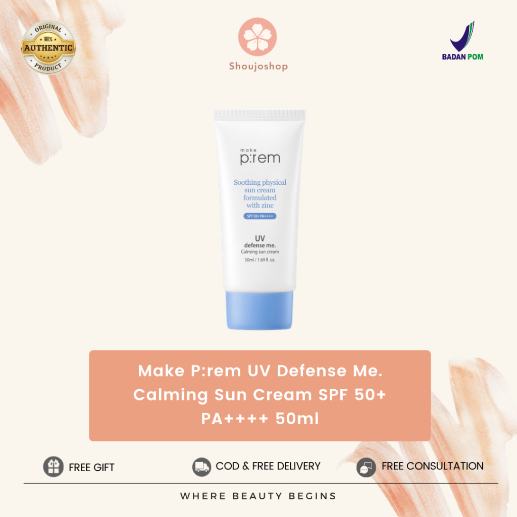 BPOM Make Prem UV Defense Me Calming Sun Cream SPF 50+ PA++++ 50ml