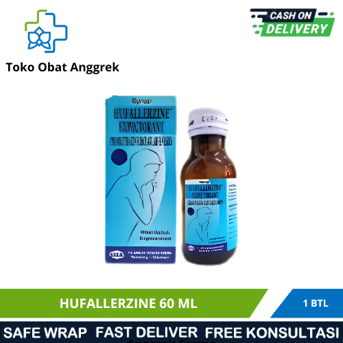 HUFALLERZINE SIRUP 60 ML/OBAT BATUK ANAK/OBAT BATUK DAN ALERGI/OBAT BATUK BERDAHAK DAN ALERGI