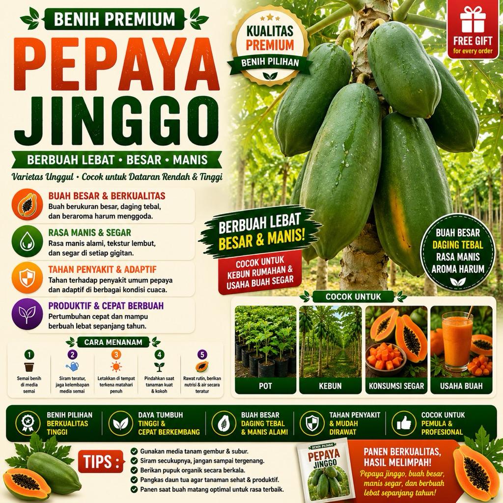 70 benih/bibit/biji pepaya jingga