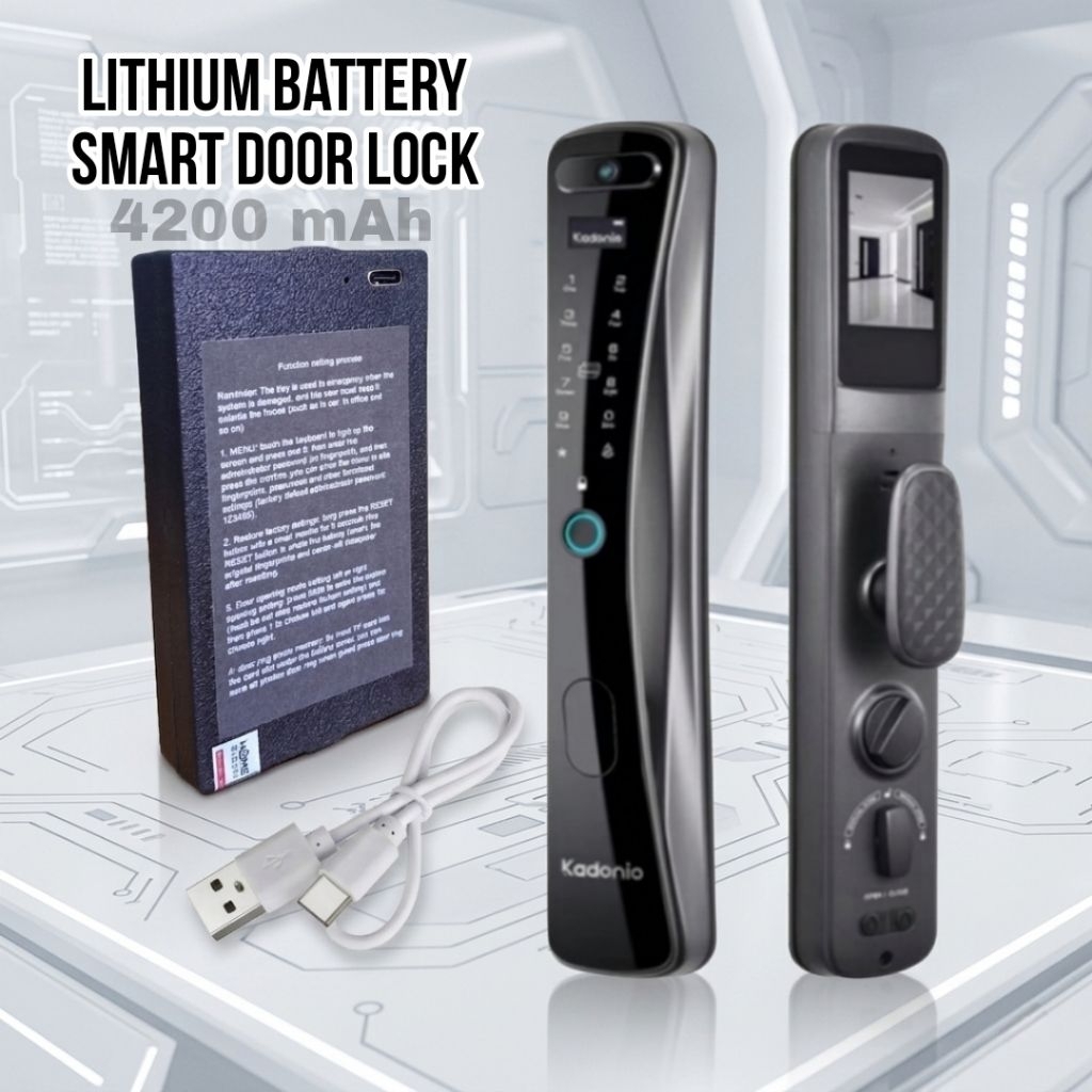 Baterai Smart Door Lock 4200 mAh Untuk Kadonio Smart Lock / Lithium Battery Smart Lock 3D Face / Bat