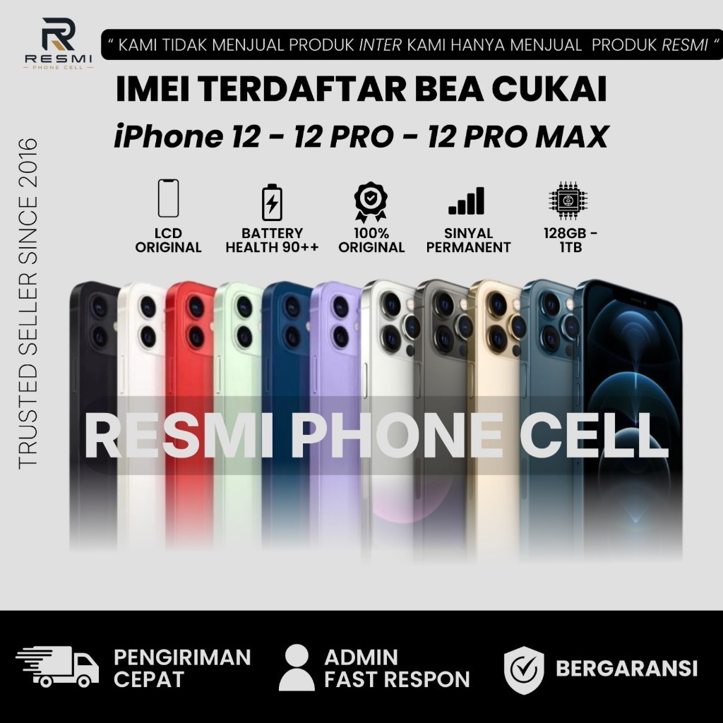 iphone 12 - 12 pro - 12 pro max 64gb 128gb 256gb BC ( IMEI Terdaftar Beacukai ) Lcd Original Mulus B