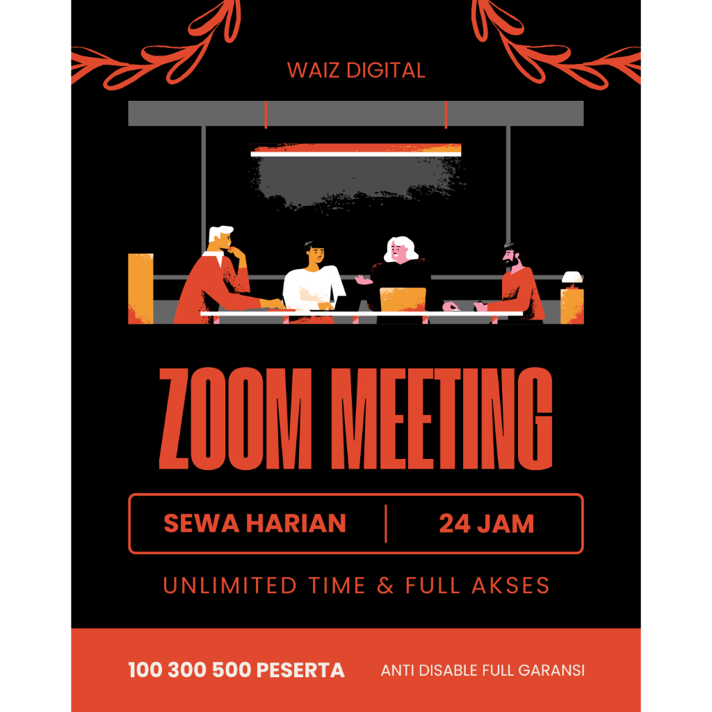 SEWA ZOOM MEETING 100 300 500 PESERTA UNLIMITED TIME FULL DAY