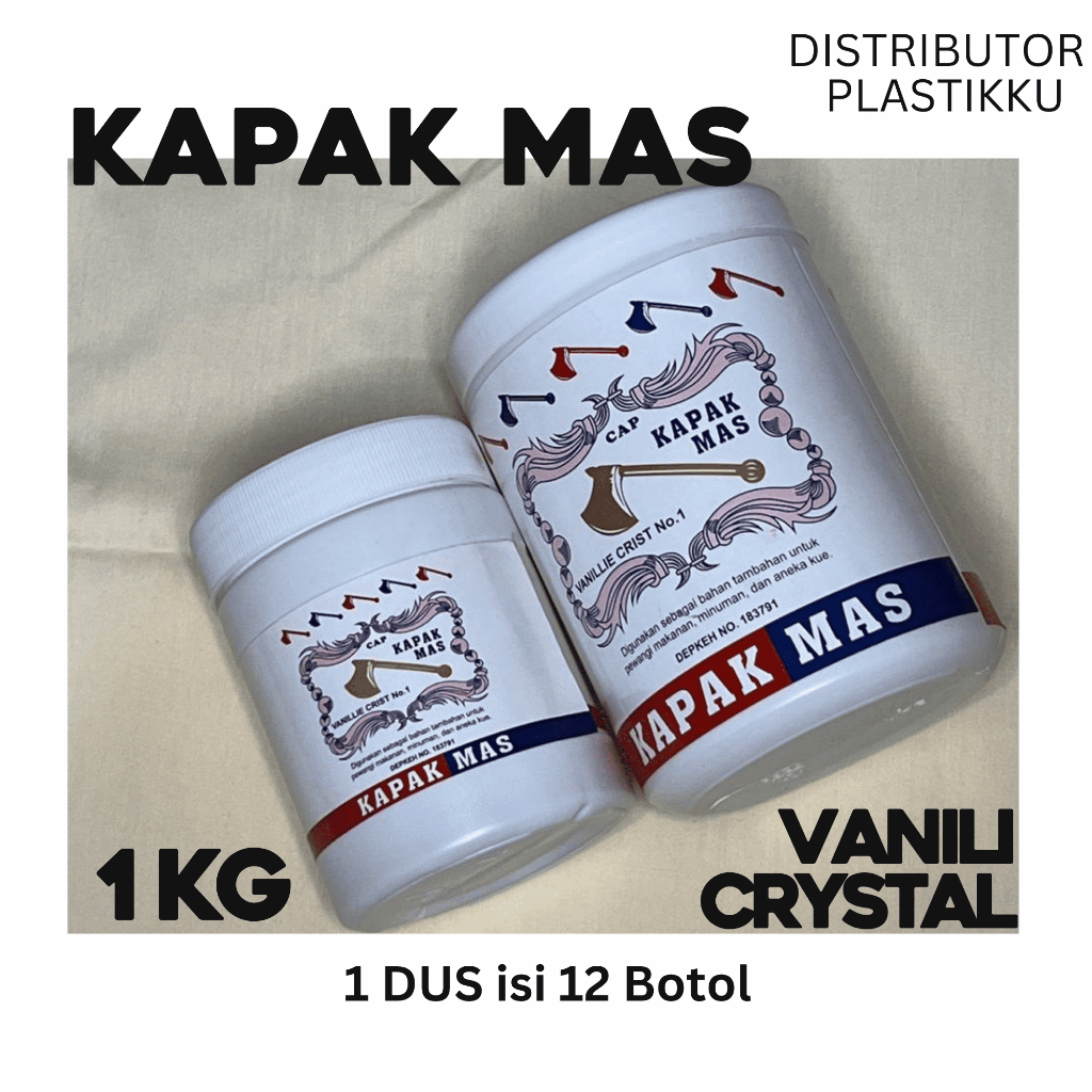(1 Dus) Vanili Bubuk Kapak Mas 1kg | Perisa Vanila | Vanili Crystal