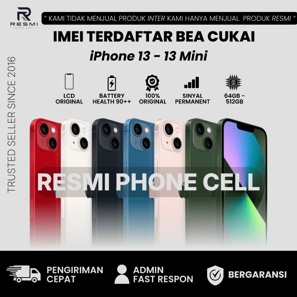 IPHONE 13 - 13 MINI BC ( IMEI Terdaftar Beacukai )128gb 256gb Lcd Original Mulus Original 100%