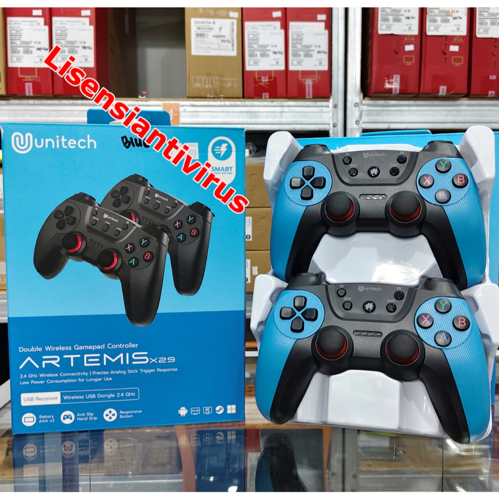 Gamepad Wireless Double 2.4G Unitech Artemis Controller Joystick Game Pad untuk Komputer Laptop PC P