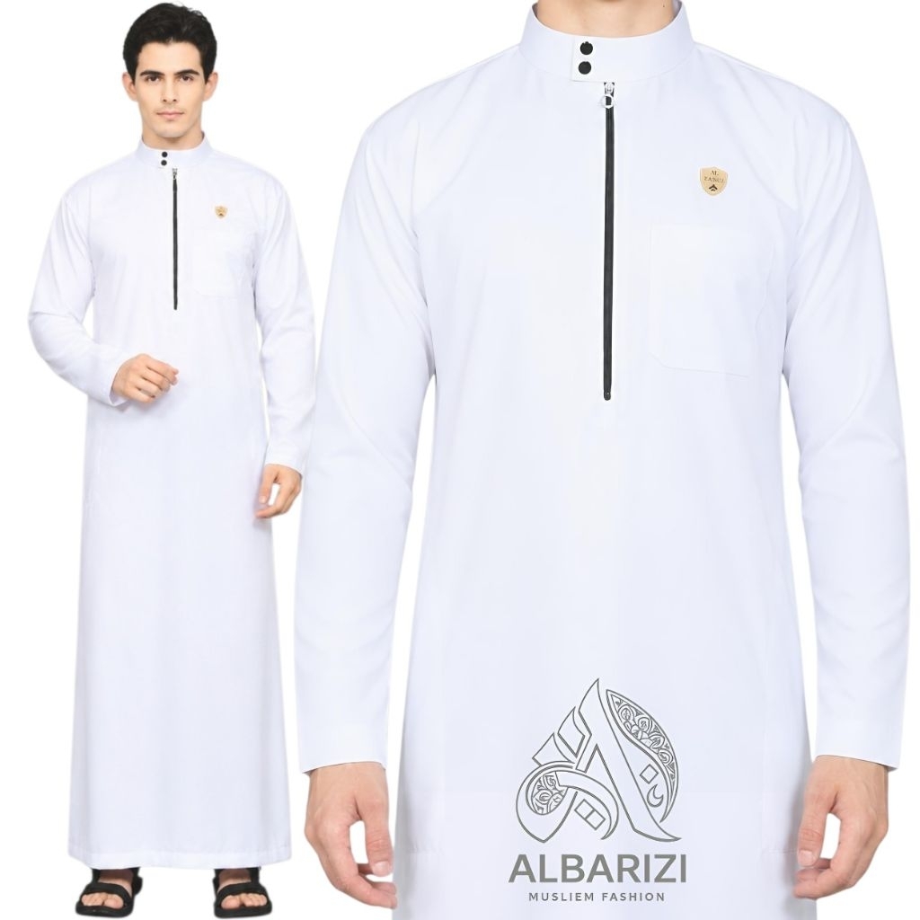 jubah pria slimfit polos model AMMAR gamis pria polo premium Original ALBARIZI berbahan katun toyyob