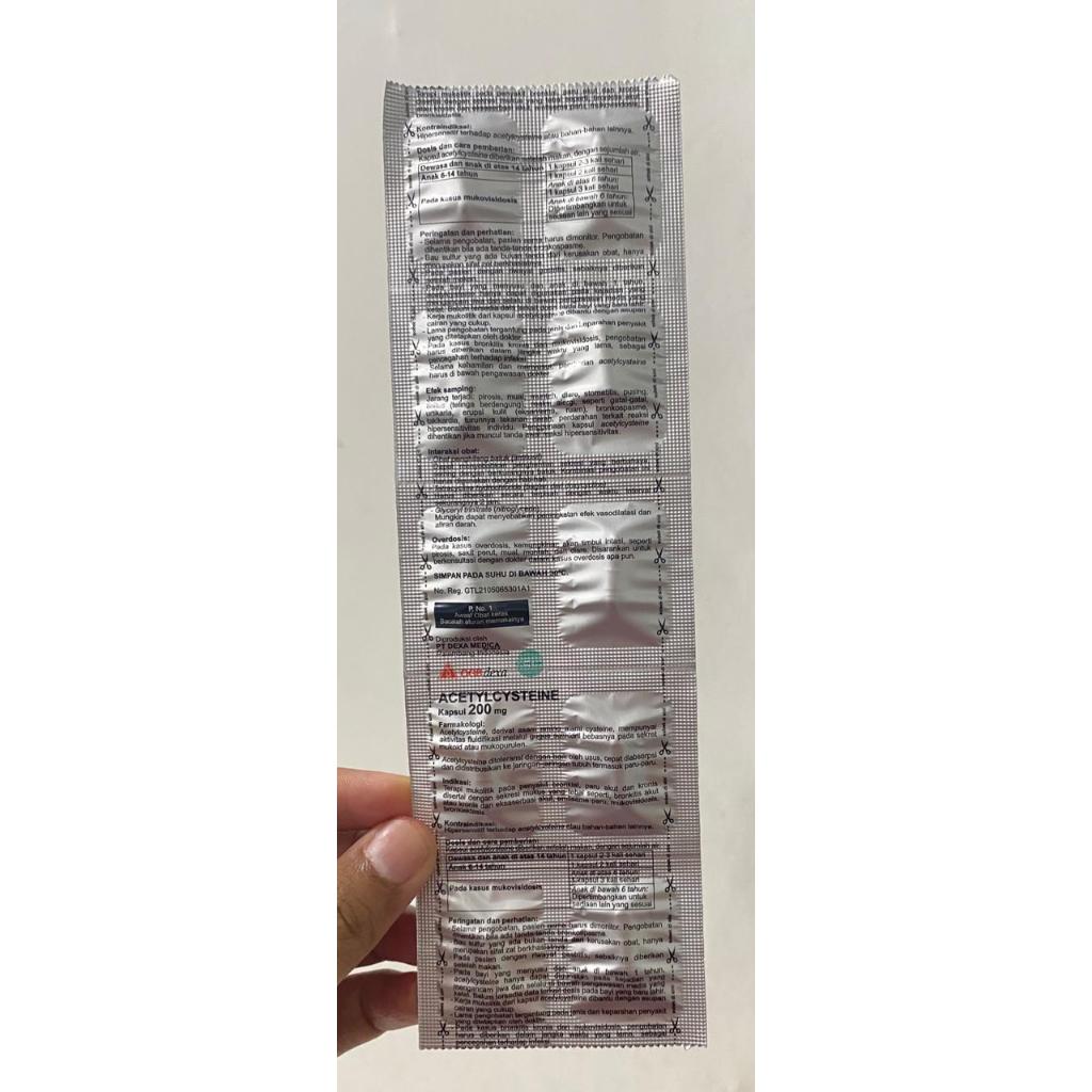 Acetylcysteine 200mg DEXA - 1 strip 10 kapsul