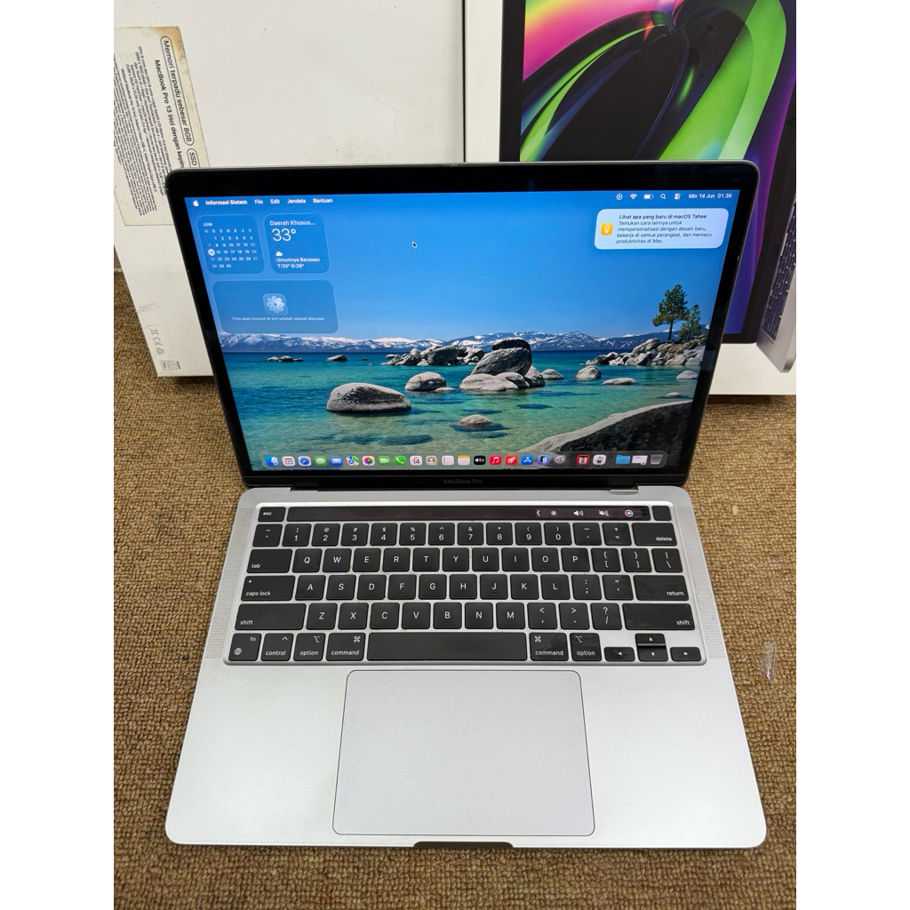MacBook Pro M1 TOUCHBAR (13-inch,M1 2020) 8GB/256GB Second Ex Garansi Resmi Fullset