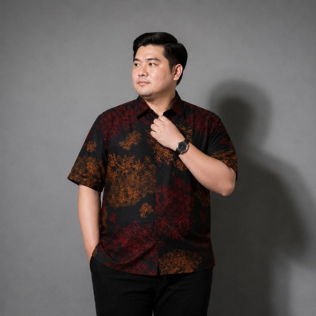 Kemeja Rayon Batik Pria Jumbo | Kemeja Rayon Batik Premium | Kemeja Batik Bahan Rayon Premium Big Si