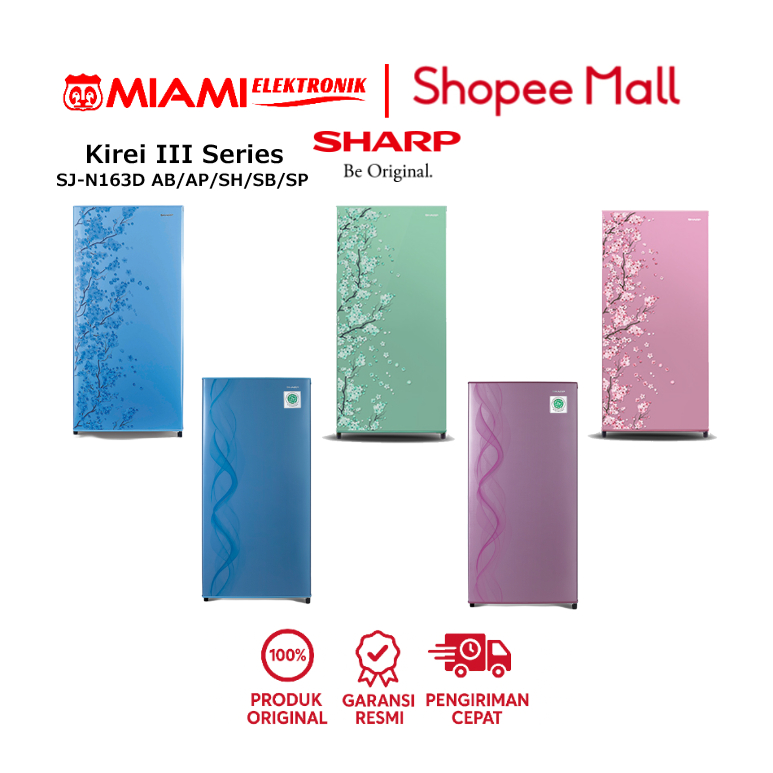 SHARP Lemari Es 1 Pintu 133 Liter SJN163 SJN162 / SJN-163 SJN-162 / SJN163DAP SJN163DAB SJN163DSP SJ