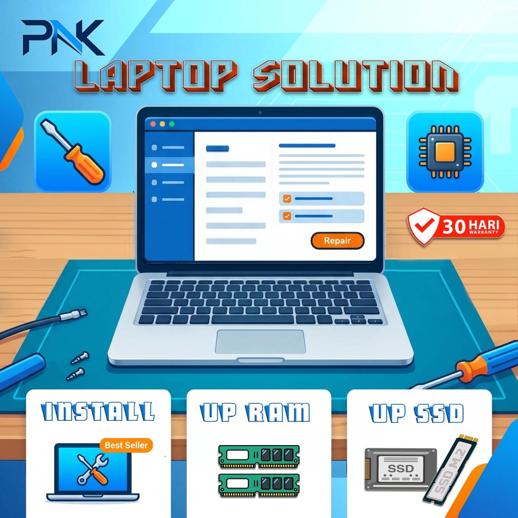 Ganti dan Upgrade RAM / SSD Laptop melayani servis laptop unit lenovo dll