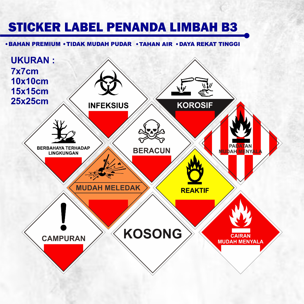 STIKER SIGN LIMBAH | STIKER LABEL LIMBAH B3