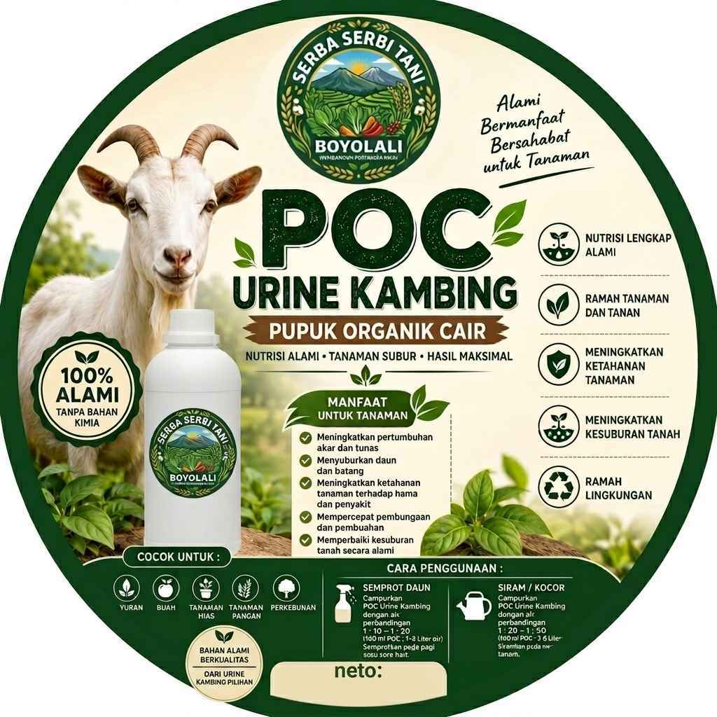 pupuk organik cair/ poc urine kambing non amoniak, 100% murni tanpa campuran air/ kimia