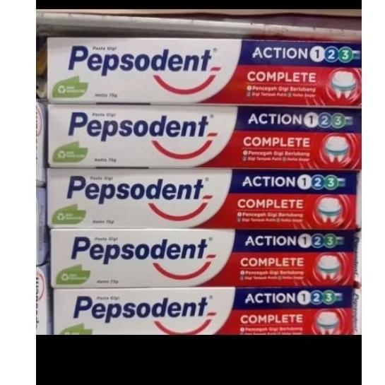 Pepsodent action 123 75gr kemasan 1pack isi 12