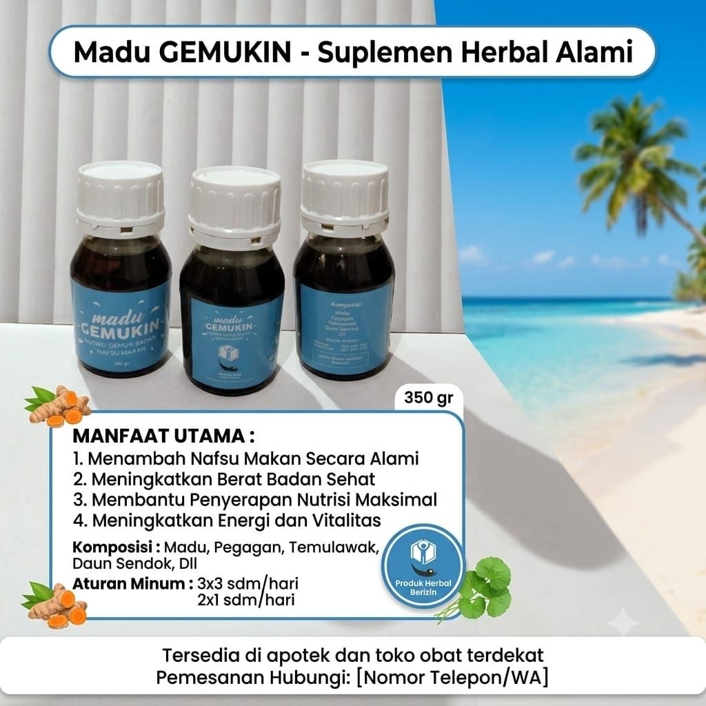 Promo murah Madu gemuk badan, gemukin350gr , menambahberat badan anak dan dewasa