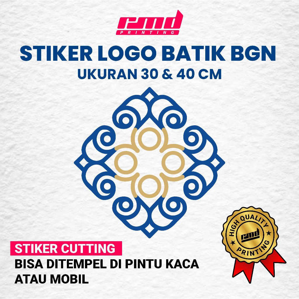 Stiker Batik BGN / Stiker Cutting Kaca Logo Batik MBG BGN