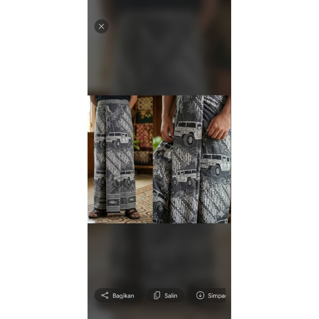 sarung batik motif humeri silver putih
