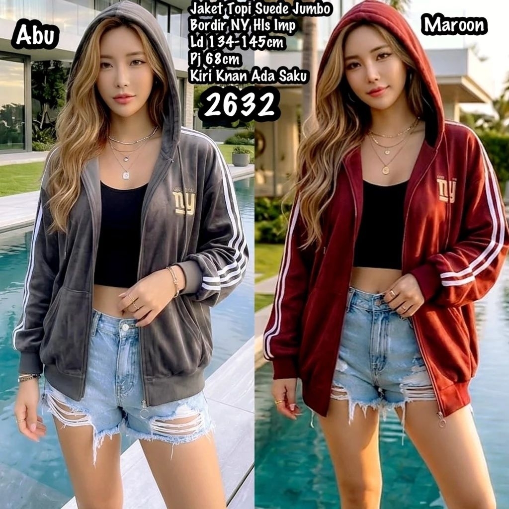 2632  Jaket Topi Suede Jumbo