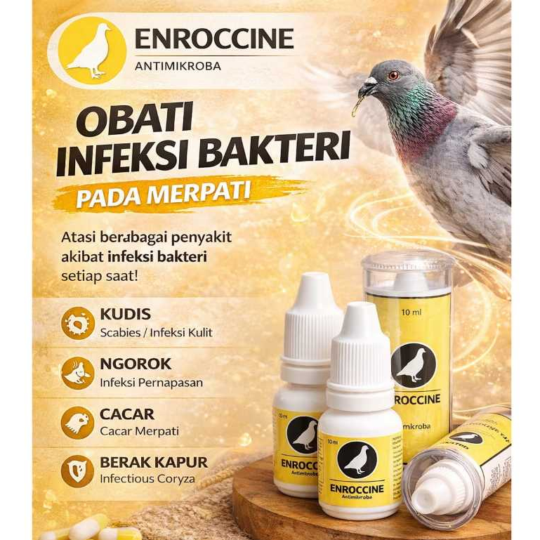 ENROCCINE VITAREST OBAT BURUNG MERPATI BERAK HIJAU KAPUR NGOROK SNOT