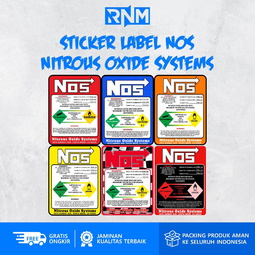 STICKER LABEL NOS Nitrous Oxide Systems