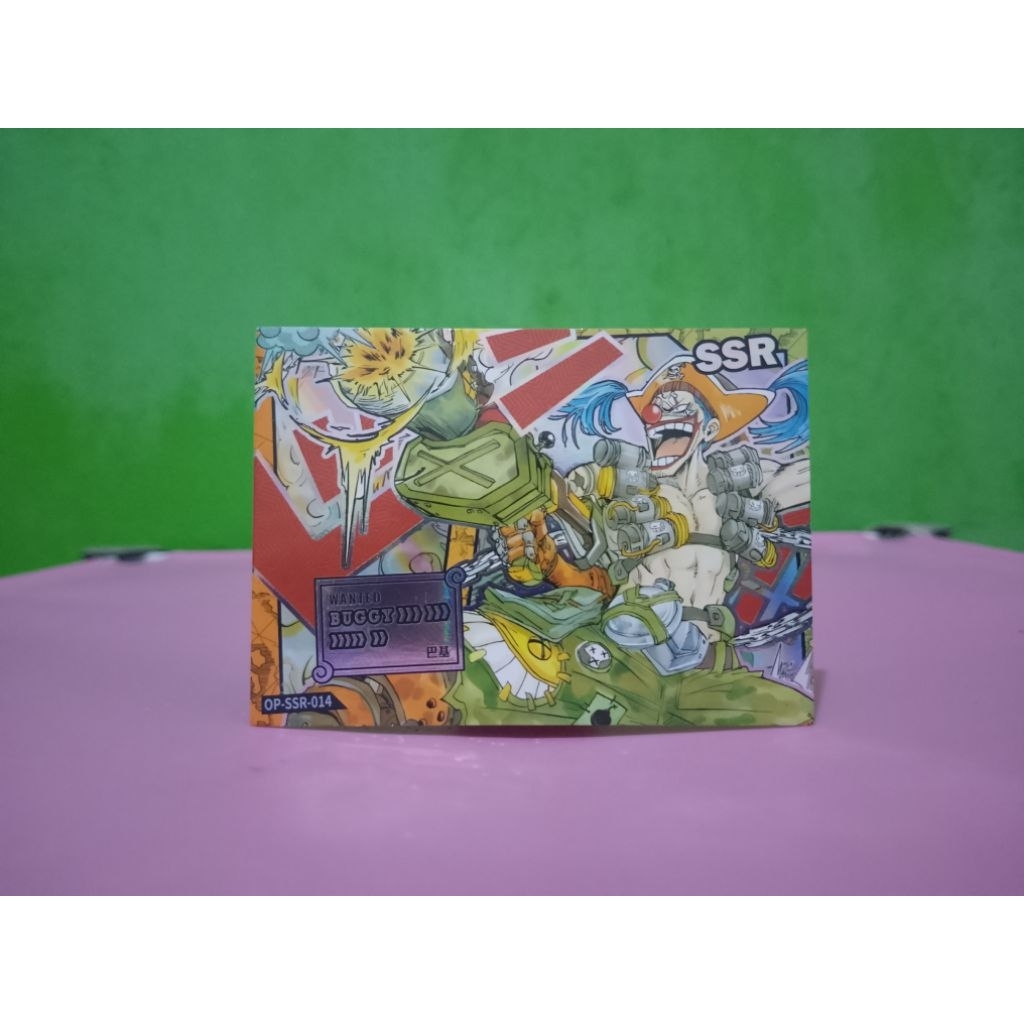 Kartu ONE PIECE - BUGGY - SSR OP-SSR-014 Murah Retro Vintage Rare Koleksi Mainan Anak Anak Nostalgia