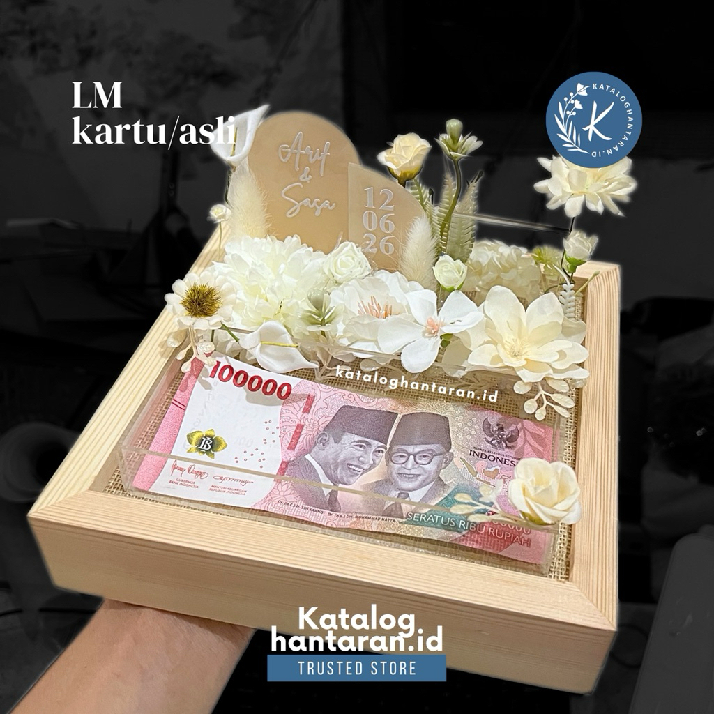 KOTAK UANG & LOGAM MULIA | kotak ring box akrilik tempat mahar uang dan logam mulia seserahan akad w