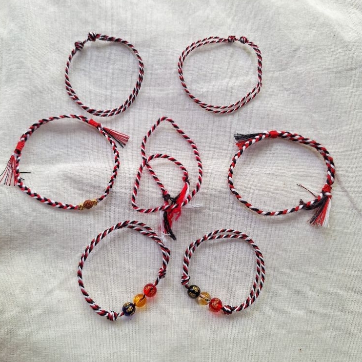 CRAFTDEWATA Set Gelang Tridatu Asli Khas Bali Gelang Tridatu Dari Pura Bali Tridatu Original Bali