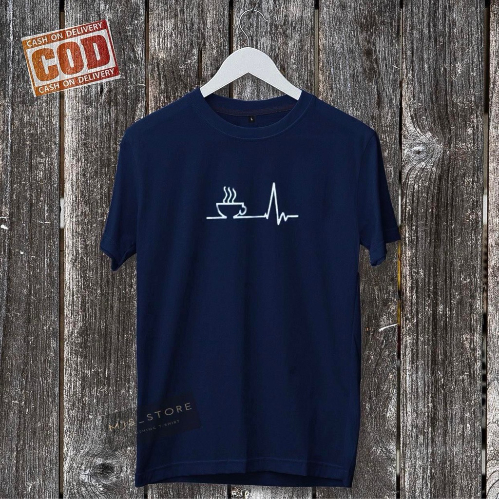 KAOS ATASAN PRIA KAOS OBLONG  DEWASA PRIA DENYUT KOPI