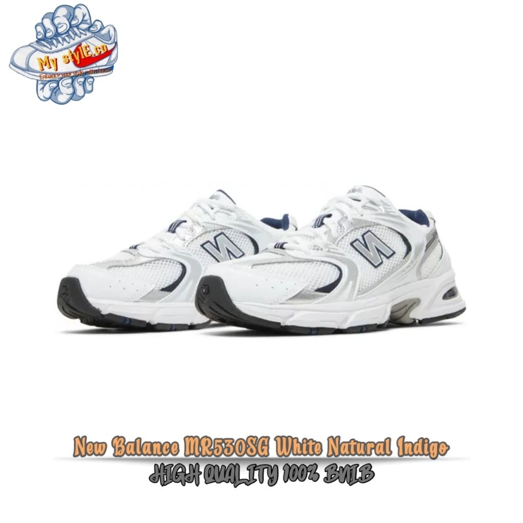 Sepatu Sneakers Pria Wanita New Balance 530 White Natural Indigo - NB MR530SG