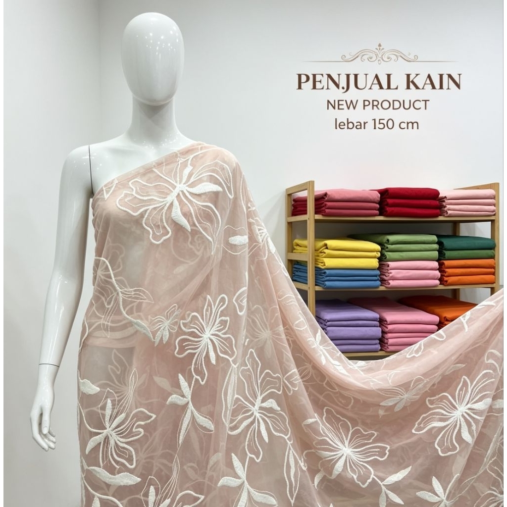 kain organza sutra l bahan organdi silk bordir