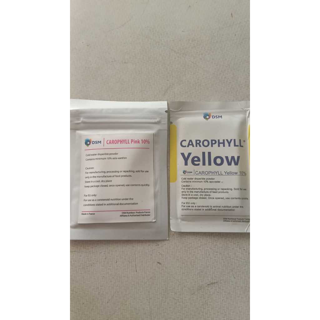 CAROPHYLL YELLOW & CAROPHYLL PINK 10% PEWARNA IKAN ALAMI