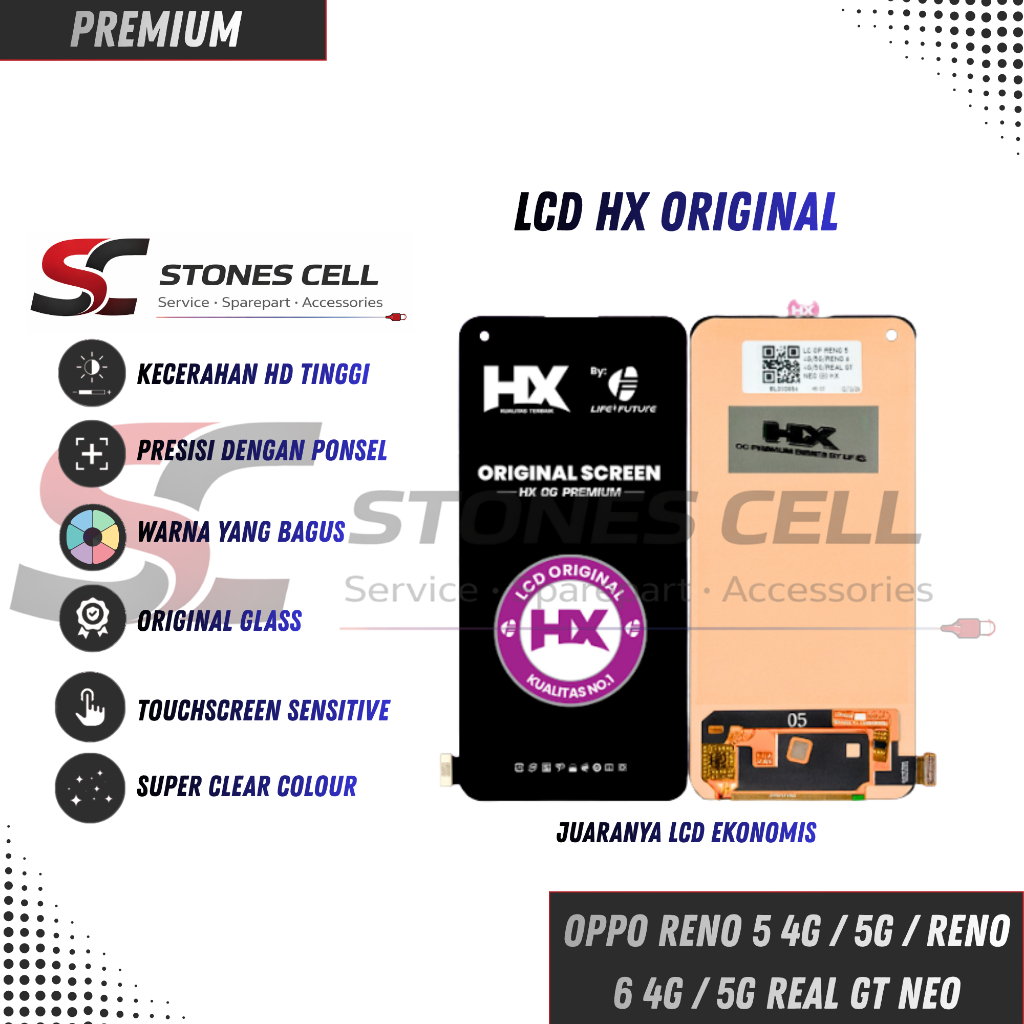 LCD OPPO RENO 5 4G OPPO RENO 6 4G BLACK NON FINGERPRINT