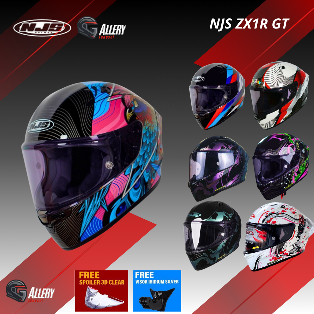 Helm NJS ZX-1R GT MOTIF-Helm Full face Motif NJS ZX1R GT ORIGINAL