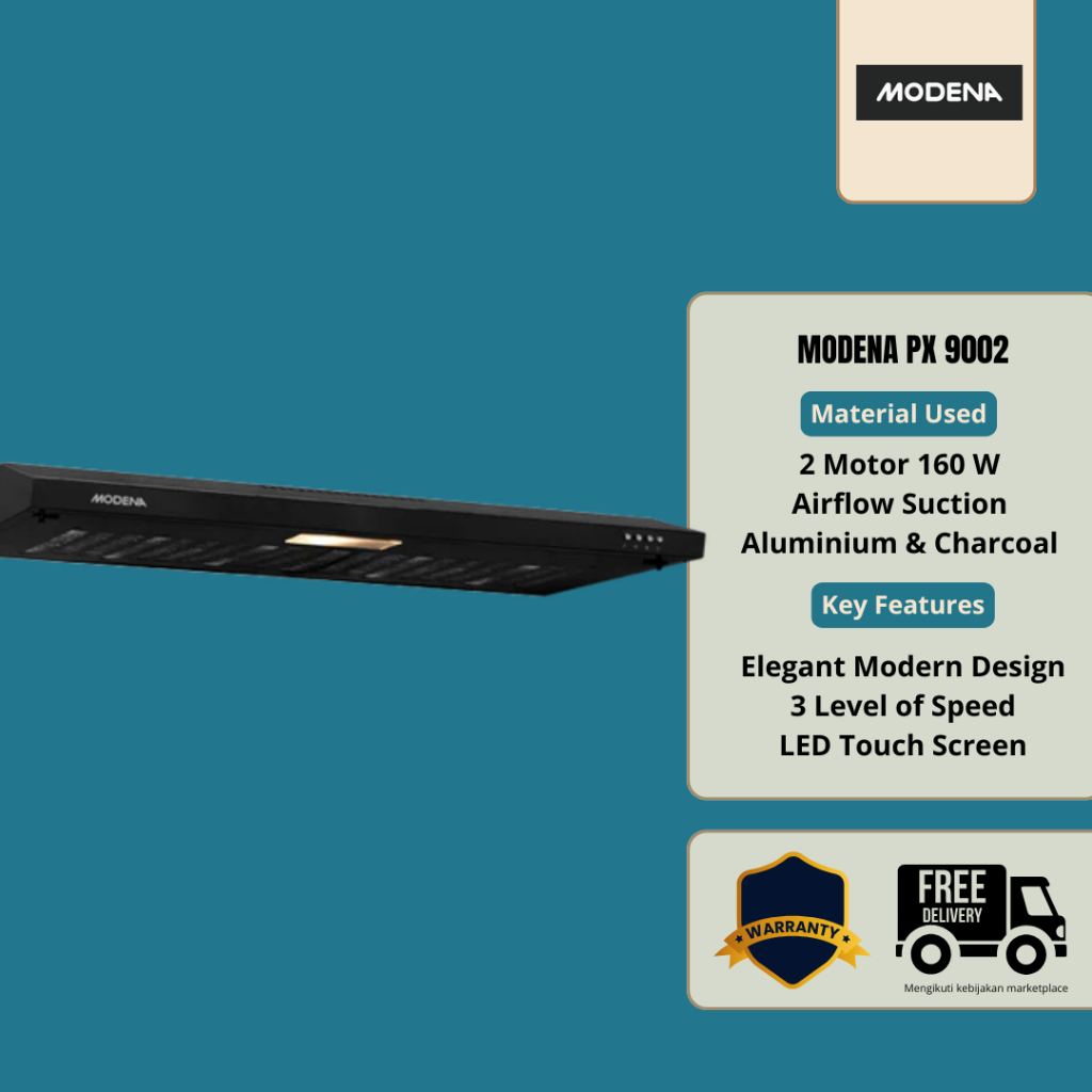 COOKER HOOD MODENA - PENGHISAP UDARA DAPUR - KOMPOR GAS MODENA - PENGHISAP ASAP KOMPOR - PX 9002 - M