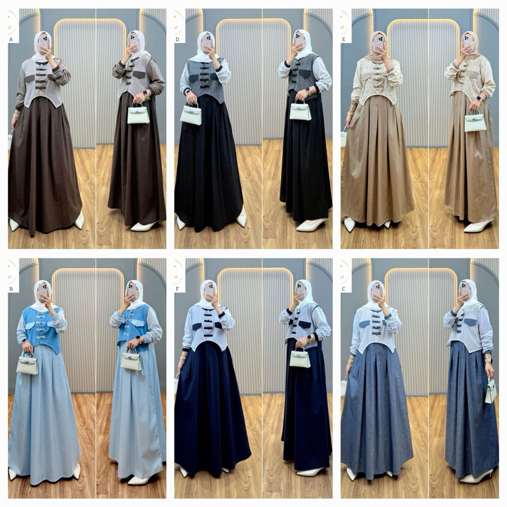 GAMIS KATUN KOMBINASI SYAINA BY SEMUT ORIGINAL