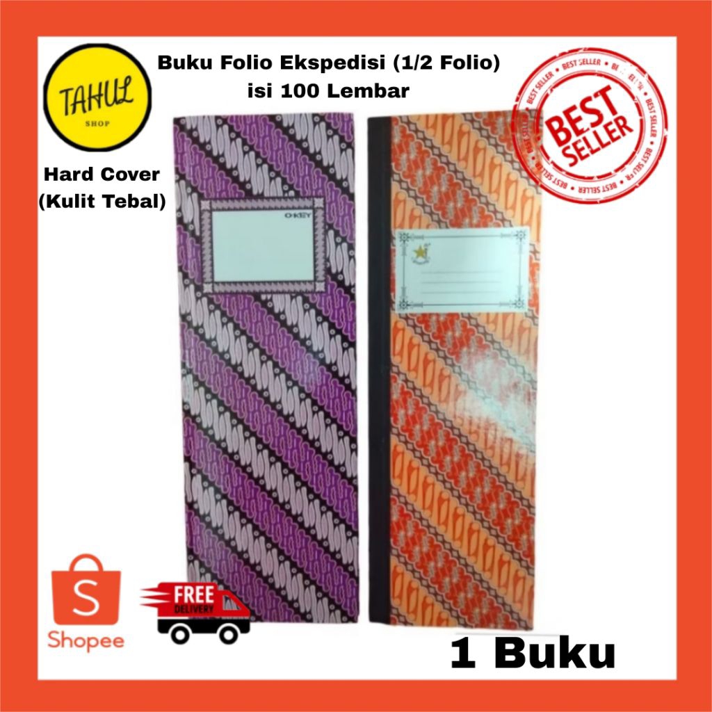 1 buku  Buku Folio Ekspedisi Hardcover / buku 1/2 folio