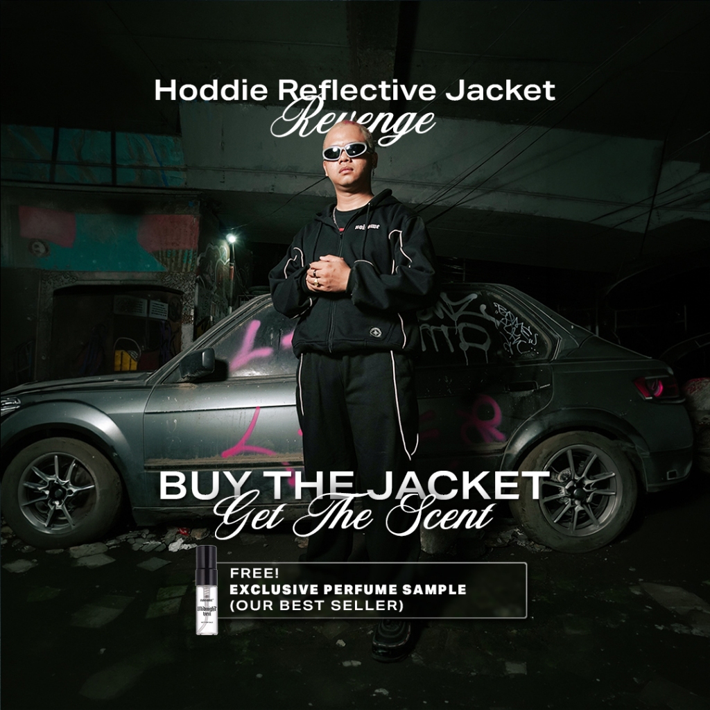 Noisome Hoodie Zipper Boxy Reflective - Revenge - Hitam