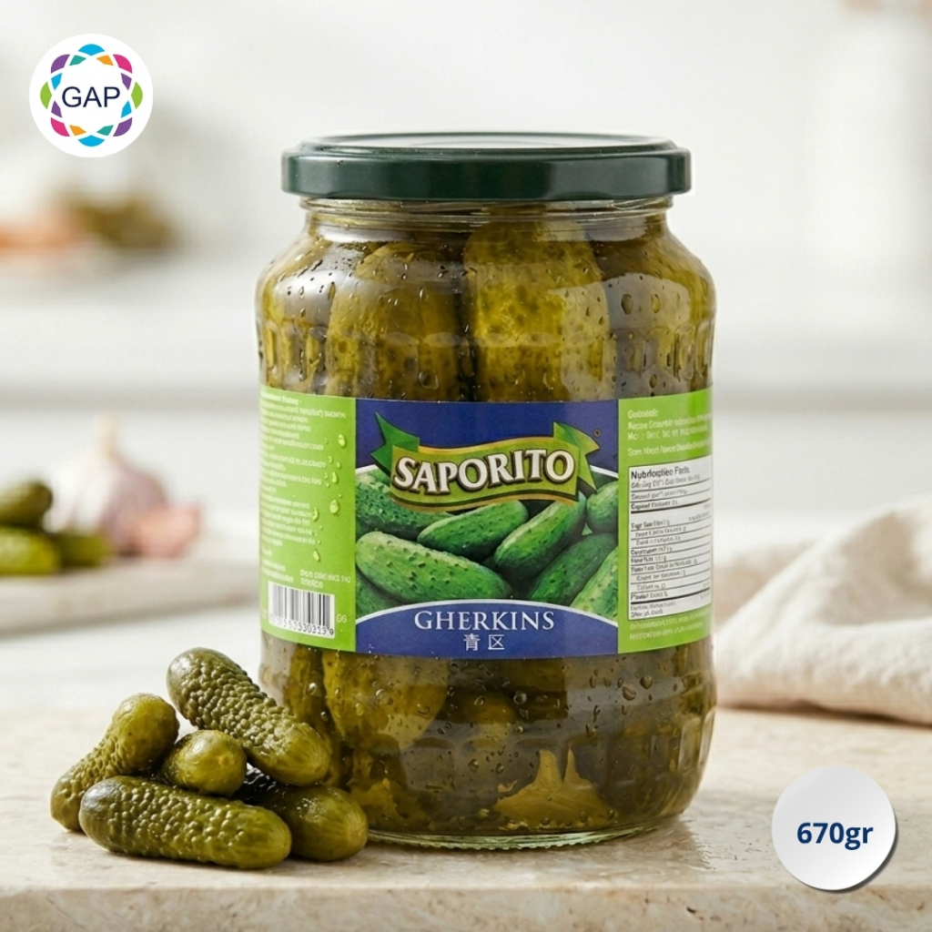 Saporito Gherkins - Acar Timun Premium Import 670gr