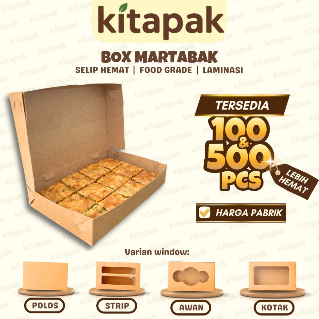 (100 / 500 PCS) MARTABAK BOX | KOTAK MARTABAK MINI DONAT BROWNIES