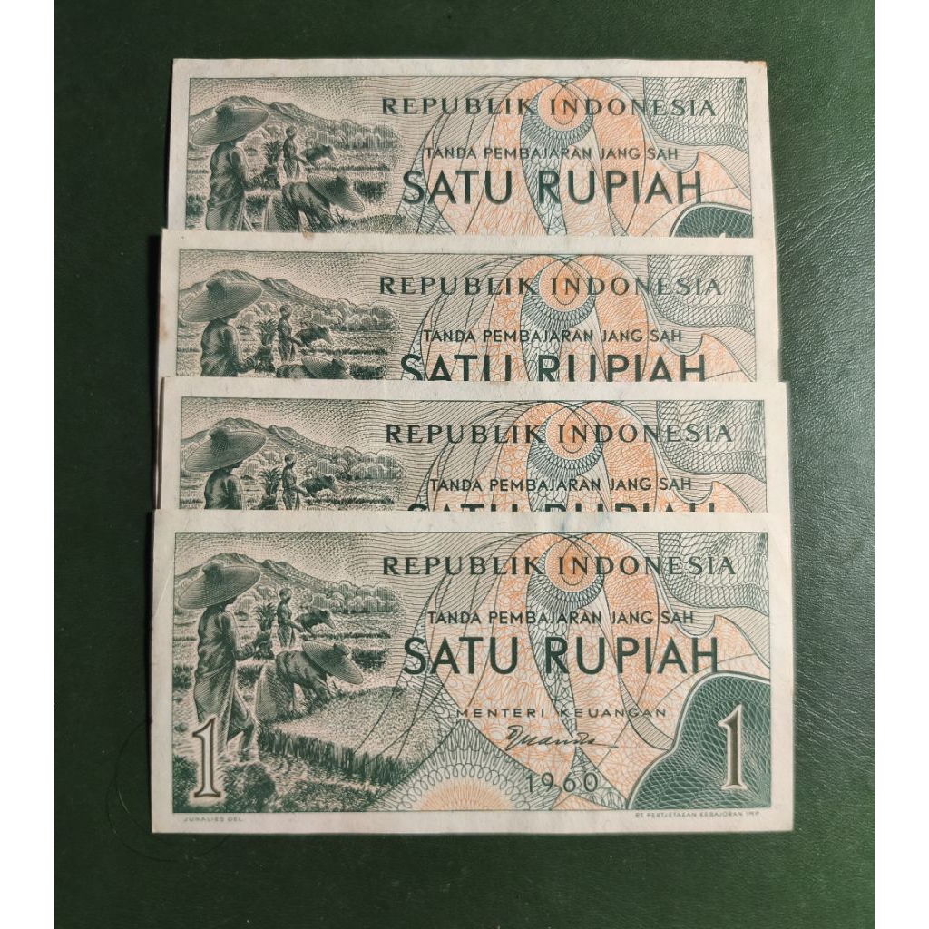 uang kuno 1 rupiah PETANI thn 1960 bagus asli