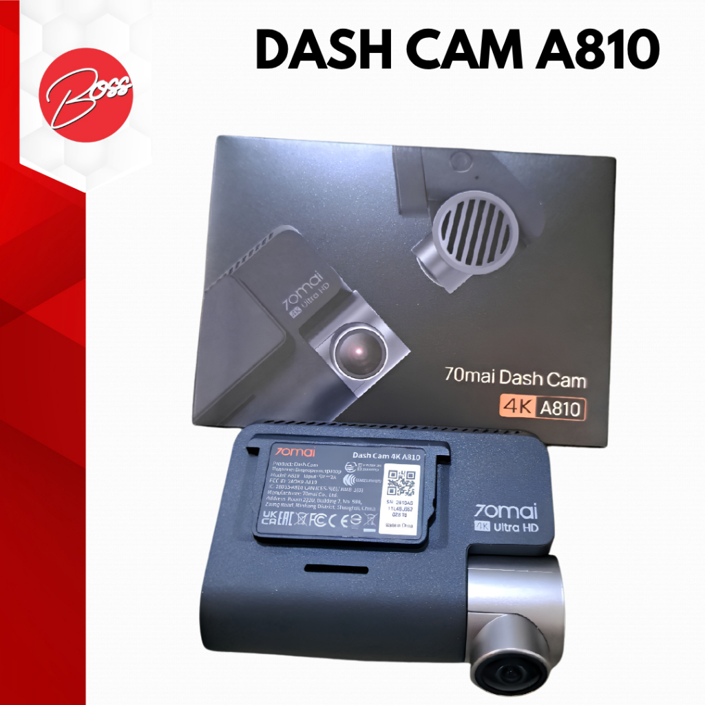 70mai Dash Cam 4K A810 Ultra HD Kamera Mobil dengan Resolusi 4K dan Fitur A810 untuk Perekaman Berku
