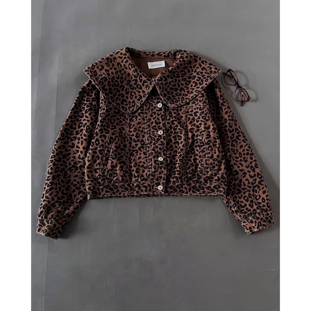Myrubylicious PEYZA LEOPARD DENIM JACKET | JAKET DENIM MOTIF LEOPARD | ATASAN SANTAI WANITA