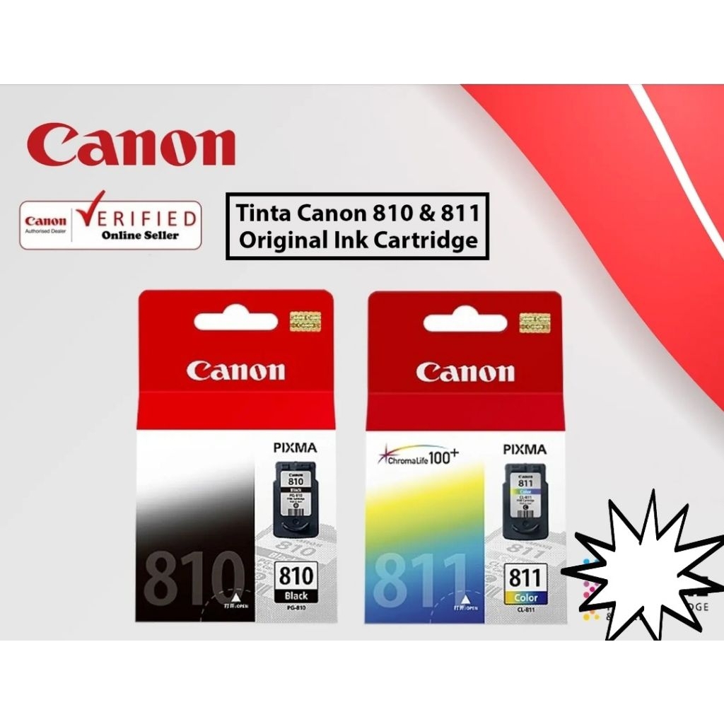 TINTA CANON 1SET PG810 BLACK DAN CL811 COLOR ORIGINAL CARTRIDGE TINTA PRINTER CANON ORIGINAL IP2770 