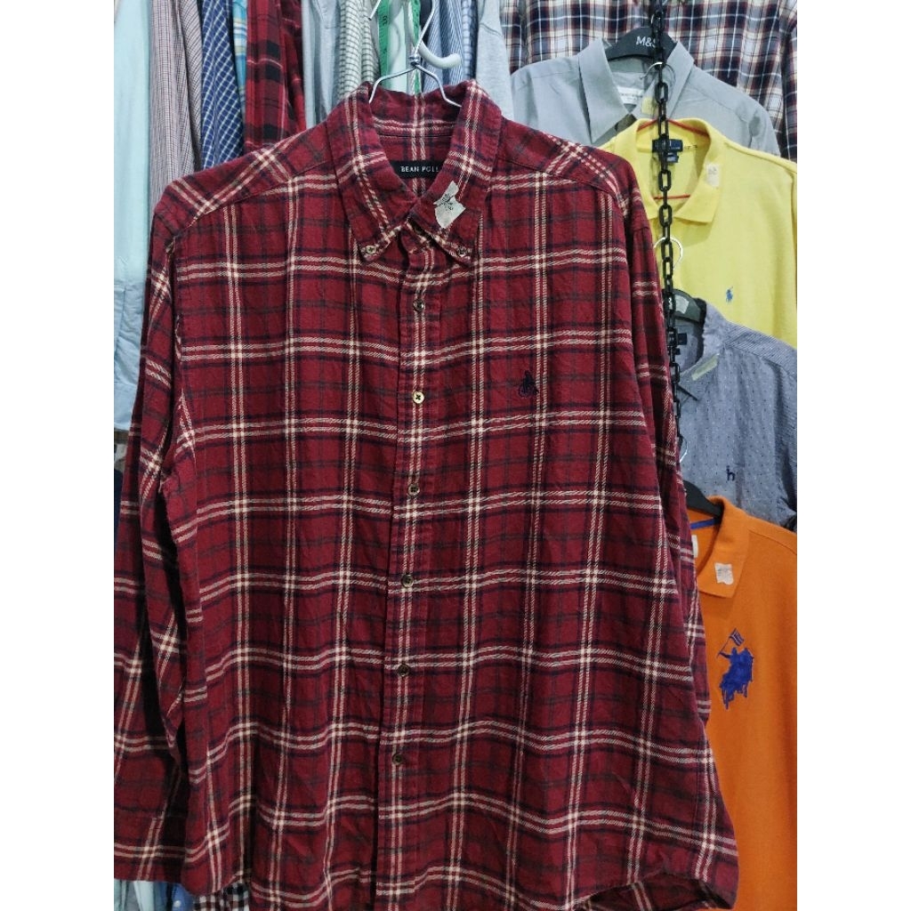Kemeja Bean pole lengan panjang