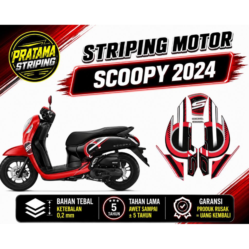 STRIPING HONDA SCOOPY 2024 STICKER LIS LIST HONDA SCOOPY 2024 STRIPING HONDA SCOOPY STYLISH 2024 STI