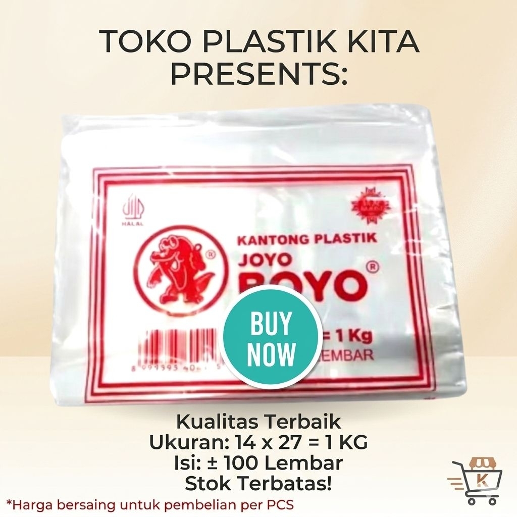 Plastik Boyo 1kg bening 14x27