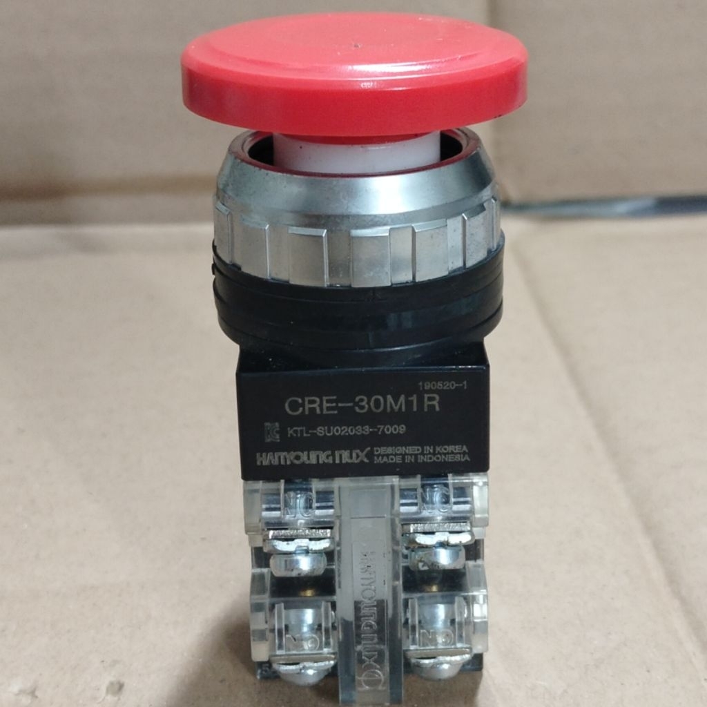 KINOGAWA Tombol Push Button Emergency 30mm Hanyoung Saklar Tekan Tombol Panel Mesin Industri ON OFF 