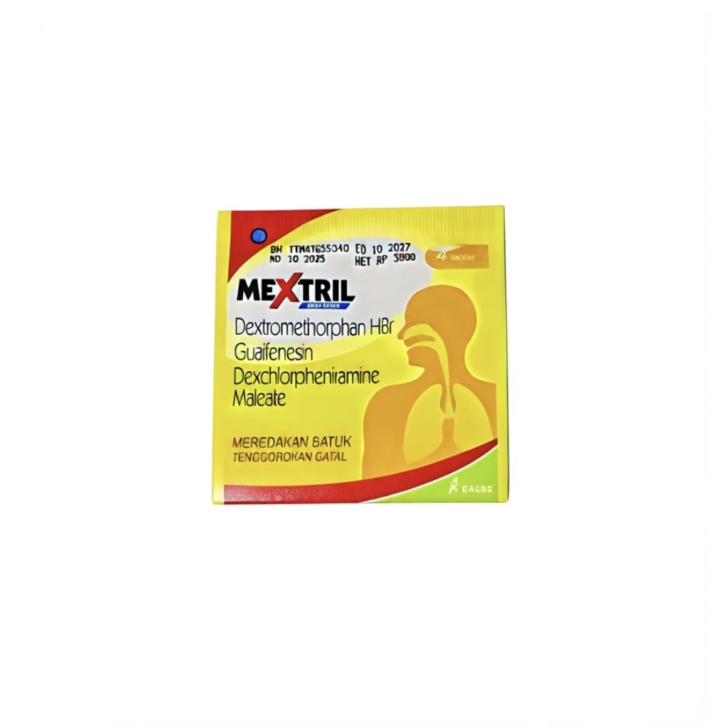 Mextril (Isi 4 Tablet) Obat Pereda Batuk & Tenggorokan Gatal